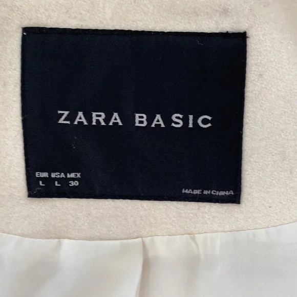 Zara Cream Wool Coat - Picture 8 of 10